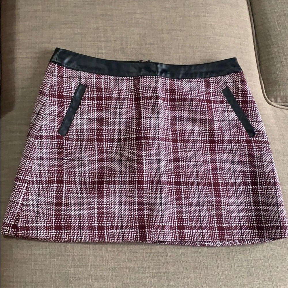Wool Blend Plaid Mini Skirt